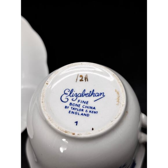 Vtg ELIZABETHAN Fine Bone China Taylor & Kent Teacup Cup Saucer England - Picture 6 of 16